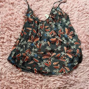H&M Black Floral Camisole Top